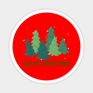 Green Christmas Trees Magnet